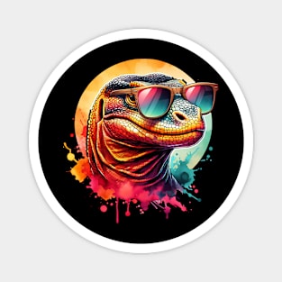 Watercolor Komodo Dragon Wearing Sunglasses Magnet